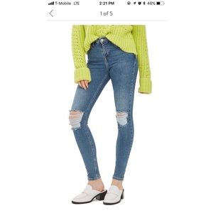 Topshop Jamie Rip High Waist Jeans